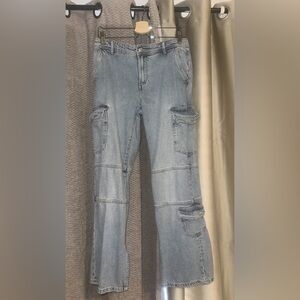 Zara Light Blue Women's Cargo Jeans